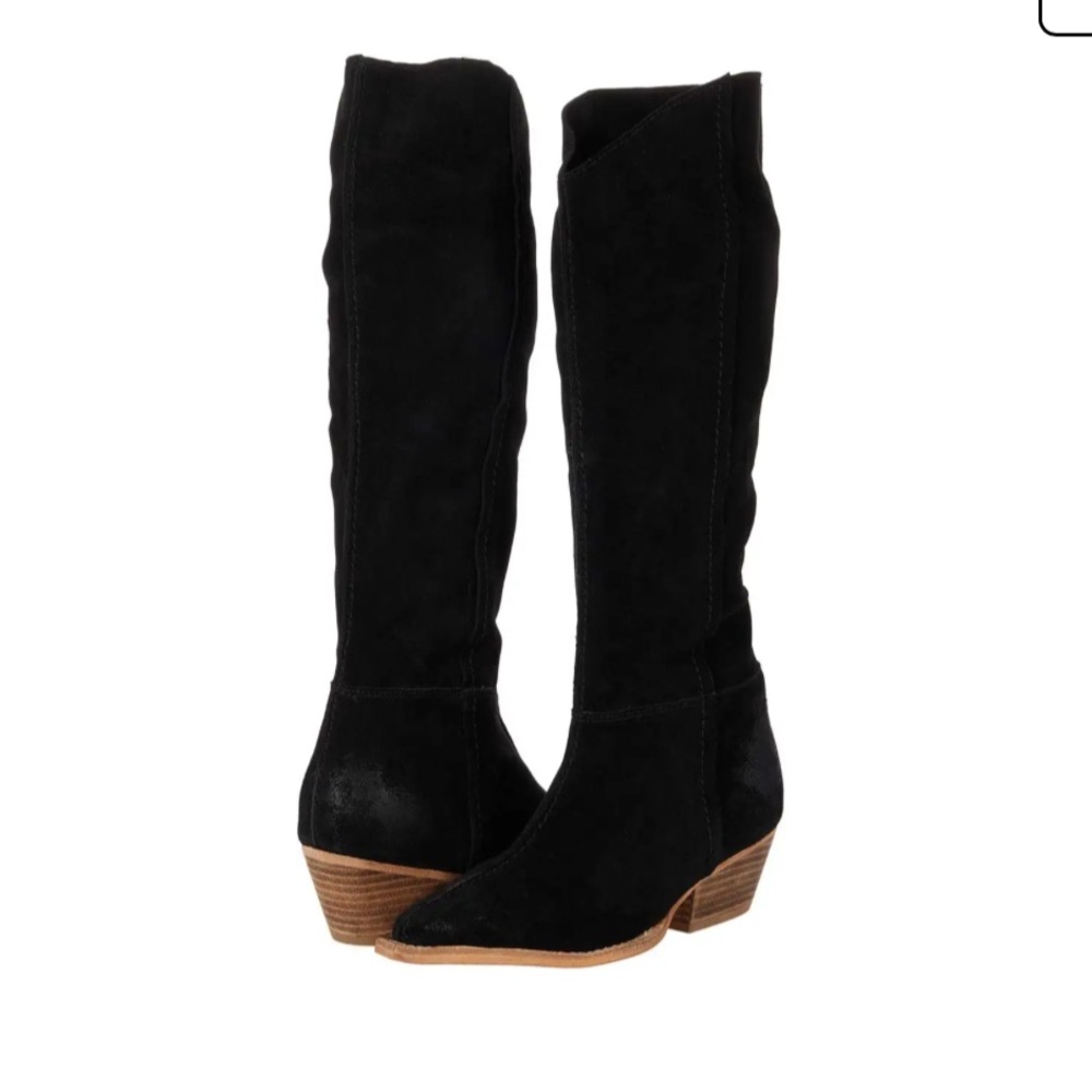 Free People Sway black suede slouch boots sz 37